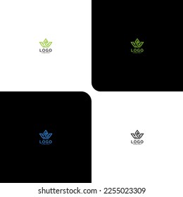 Cannabis Leaf or Organic Leaf with Crown Logo. THC Crown leaf Illustration