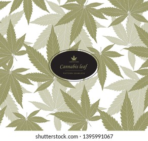 Cannabis leaf pattern seamless marijuana leaves on autumn season for wrapping, wallpaper, ceramic, craft, textile, fabric