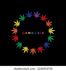 Cannabisblattpflanze, Symbol, Vektorgrafik einzeln