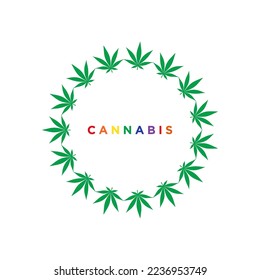 cannabis leaf plant, symbol vector isolated