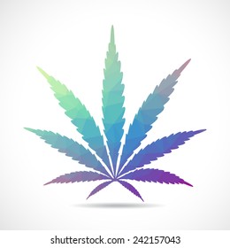Cannabis leaf, polygon illustration