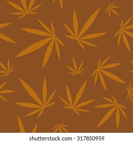 Cannabis Leaf - seamless pattern. 
Marijuana clip art. Isolated vector illustration / wallpaper