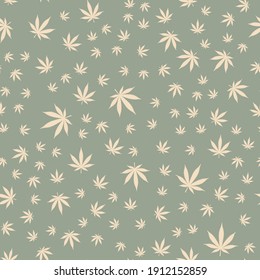 Hoja de cannabis Patrón Seamless. Textura de la marihuana medicinal. Signo médico de cannabis Símbolo legalizado. Fondo vectorial para tela textil, papel envolvente, banner para sitio web, fondo.