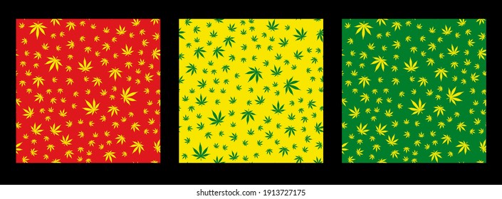 Cannabis leaf Seamless pattern. Medicine Marijuana texture. Medical cannabis sign Legalize symbol. Vector background for fabric textile, wrapping paper, banner for web site, backdrop.