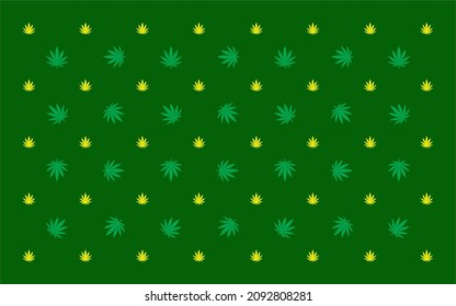 Hoja de cannabis Patrón Seamless. Textura de la marihuana medicinal. Signo médico de cannabis Símbolo legalizado. Fondo vectorial para tela textil, papel envolvente, banner para sitio web, fondo.