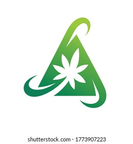 plantilla de ilustración de vector de icono de hoja de cannabis