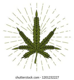 Cannabis leaf sign. Vector illustration.