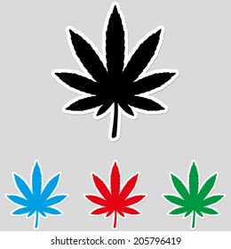cannabis leaf silhouette - icon vector