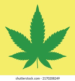 Cannabis leaf silhouette icon vector
