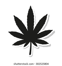 cannabis leaf silhouette - icon vector
