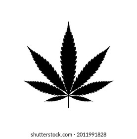 Imagen vectorial de la silueta de hoja de cannabis