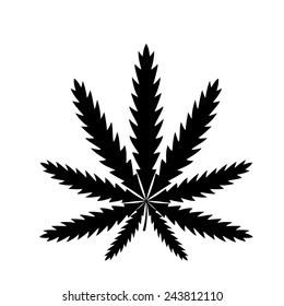 Cannabis leaf silhouette vector