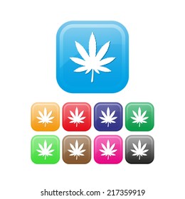 cannabis leaf silhouette - vector icon