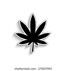 cannabis leaf silhouette - vector icon