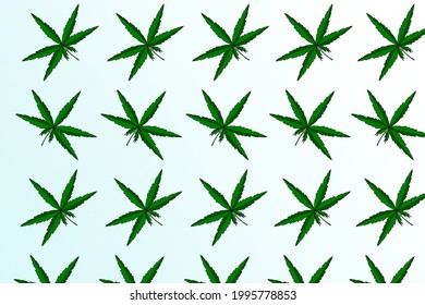 Cannabis-Blätter, einfach grün, nahtlos, Vektormuster