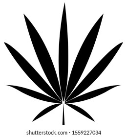 Cannabis leaf simple icon isolated on white background. Vector stock illustration