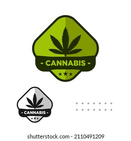Diseño del logotipo sencillo de la hoja de cannabis	
