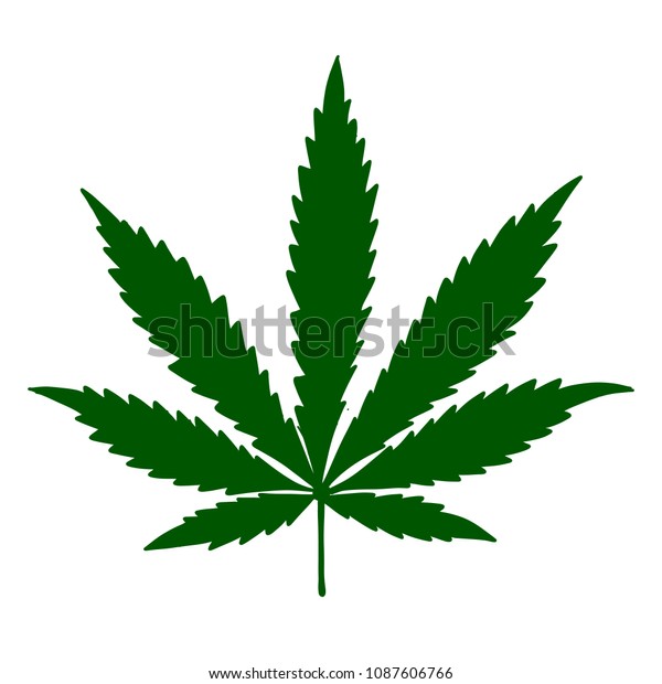 Cannabis Leaf Sketch Your Design Stock Vector (Royalty Free) 1087606766