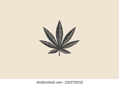 Cannabis Leaf Stamp Effect Retrostyle Emblem Stock Vector (Royalty Free