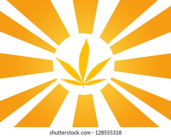 cannabis leaf sun ray