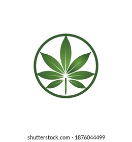 símbolo de hoja de cannabis y vector de iconos
