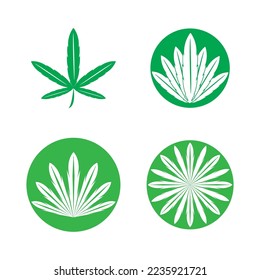 símbolo de hoja de cannabis y vector de iconos