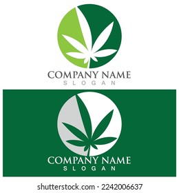 símbolo de hoja de cannabis y vector de iconos