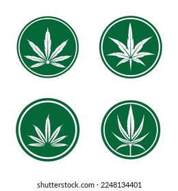 cannabis leaf symbol and icon vector