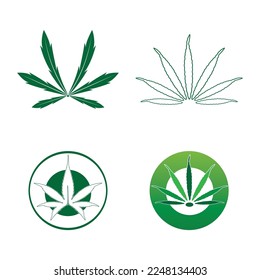 símbolo de hoja de cannabis y vector de iconos