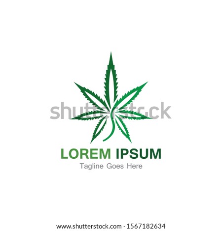 Cannabis leaf template vector illustration icon design