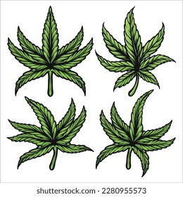Cannabis-Leaf-Vektorkunst, Wegeblatt-Vektorgrafik