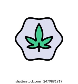 Cannabis leaf vector color icon. Marijuana logo symbol vector icon for website design, mobile app, ui. Simple sign isolated on white background.