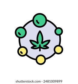 Cannabis leaf vector color icon. Marijuana logo symbol vector icon for website design, mobile app, ui. Simple sign isolated on white background.