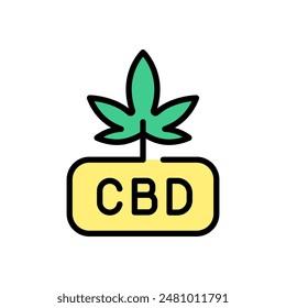 Cannabis leaf vector color icon. Marijuana logo symbol vector icon for website design, mobile app, ui. Simple sign isolated on white background.