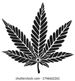 Cannabis leaf as vector data. Customizeable for any kind of use. Firm logo, poster, greeting karts.