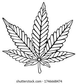 Cannabis leaf as vector data. Customizeable for any kind of use. Firm logo, poster, greeting karts.