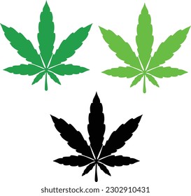 Silueta de diseño de vector de hoja de cannabis