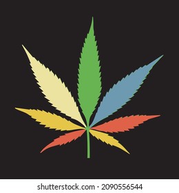 diseño de vector hoja de cannabis, logotipo de hoja de cannabis