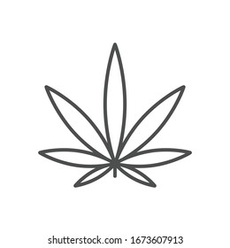 Cannabis leaf vector icon isolated on white background. Marijuana logo symbol modern, simple, vector, icon for website design, mobile app, ui. Vector Illustration