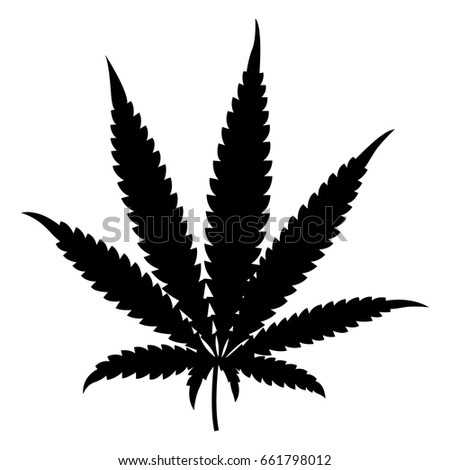 Cannabis leaf, vector icon. Isolated on white background.
