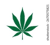 cannabis leaf vector icon, marijuana silhouette, green symbol