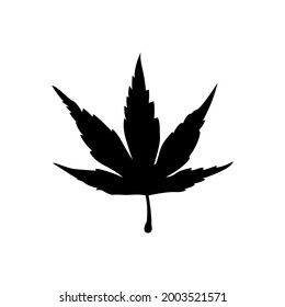 Cannabis leaf vector icon. Marijuana legalize symbol. Medicine cannabis sign, herbal nature organic plant. Hash, ganja cbd rasta indica sativa logo