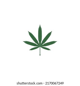 Icono vector hoja de cannabis. Señal medicinal de la marihuana, hierbas orgánicas naturales. Hash, diseño sencillo aislado en un fondo blanco.