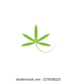 Cannabis leaf vector icon. Medicinal sign of marijuana, natural organic herbs. Hash, simple design isolated on a white background.
