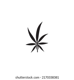 Icono vector hoja de cannabis. Señal medicinal de la marihuana, hierbas orgánicas naturales. Hash, diseño sencillo aislado en un fondo blanco.