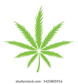 Cannabis leaf vector icon on white background