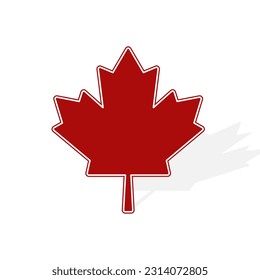 Cannabis leaf vector icon, red color marijuana leaves sticker, tag, 
National Flag of Canada vector element symbol sign. Canadian, tobacco