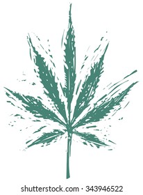 Cannabis leaf, vector illustration