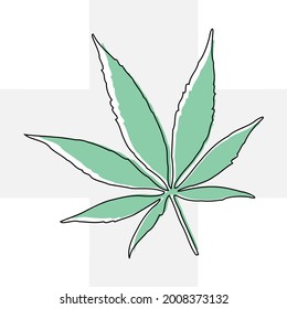 Cannabis-Blatt, Vektorgrafik. Cannabidiol Cannabis Hemp, Medizinisches Marihuana Logo, Symbol Vorlage. 
