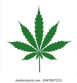 Cannabisblatt Vektorillustration Clipart isoliert auf weißem Hintergrund